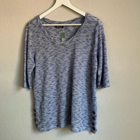 Paper moon Designed for stitch fix Knit top with button details at side XL NWT - Picture 1 of 12